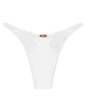 Sexy Lace Hollow Out Elastic Thong Low Rise Flower Decor Bikini Panties