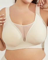 Seamless Full Coverage Mesh Anti-Sagging Bra Daily Comfort Wireless Shaper Bra