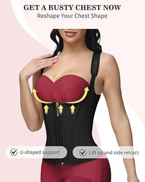 Waist Trainer for Women Body Shaper Corset Vest Tank Top with Steel Bones