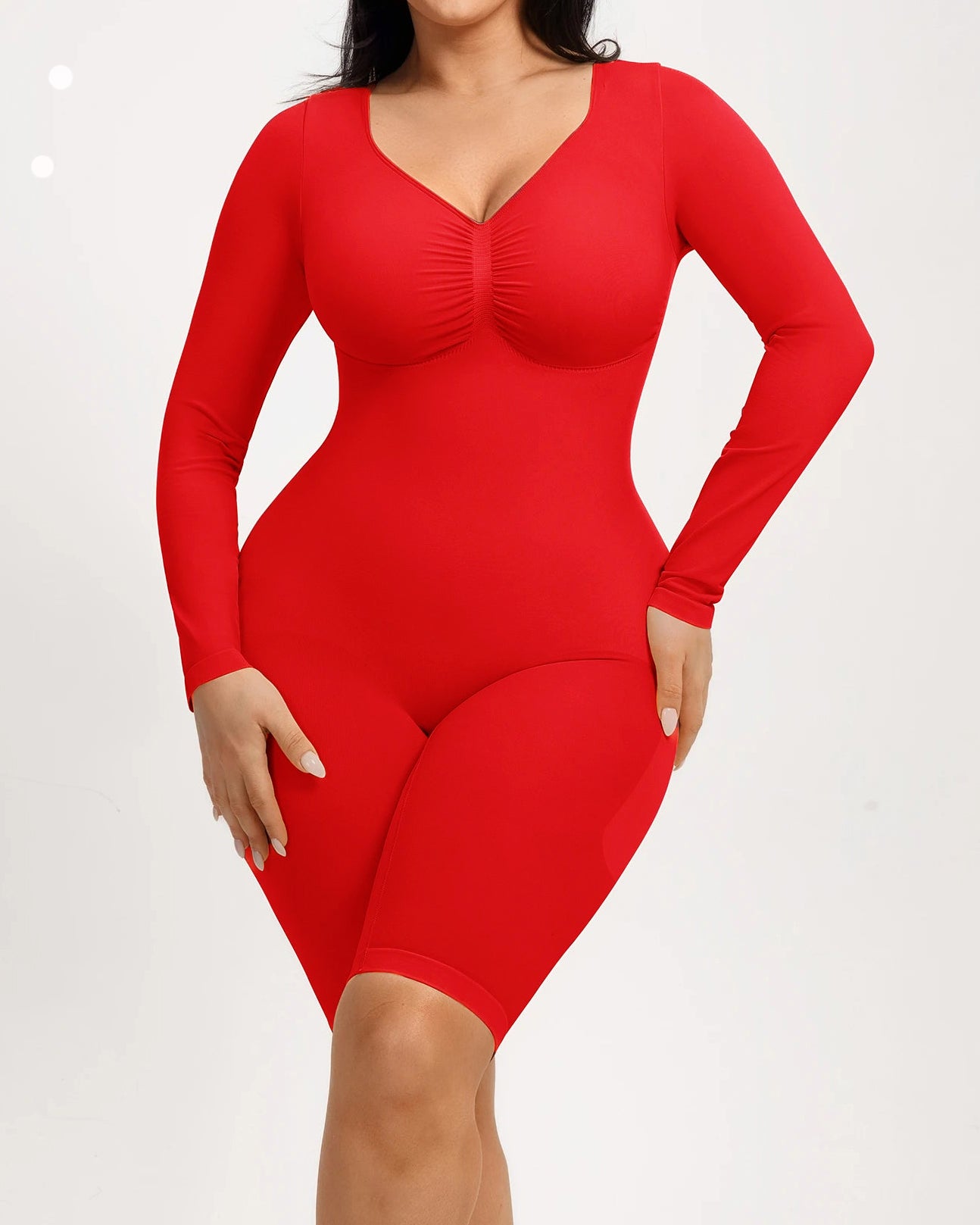 Seamless Mid-level Compression Tummy Control Long Sleeve Bodysuit