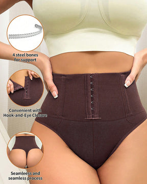 High Waist Seamless Single Breasted Shaping Thong Tummy Control Shapewear Panties