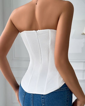 High Elastic Mesh Tube Top Tummy Control Body Shaping Vest