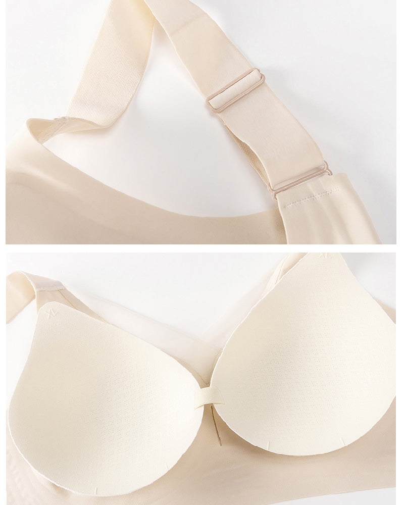 Wireless Mesh V Neck Invisible No Underwire Comfort Smooth Everyday Bra