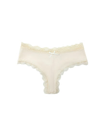 Mid-Rise Lace Edge Comfortable Bowknot Pure Cotton Crotch Briefs