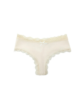 Mid-Rise Lace Edge Comfortable Bowknot Pure Cotton Crotch Briefs