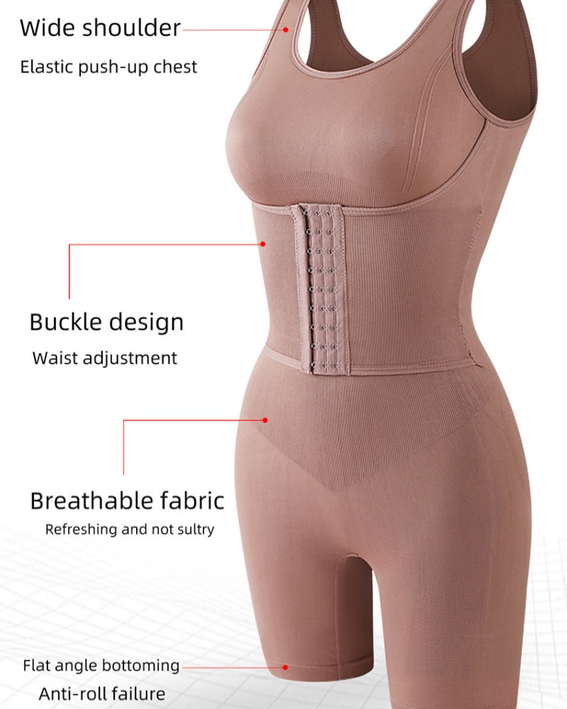 2 in 1 Seamless Double Tummy Control Mid Length Bodysuit