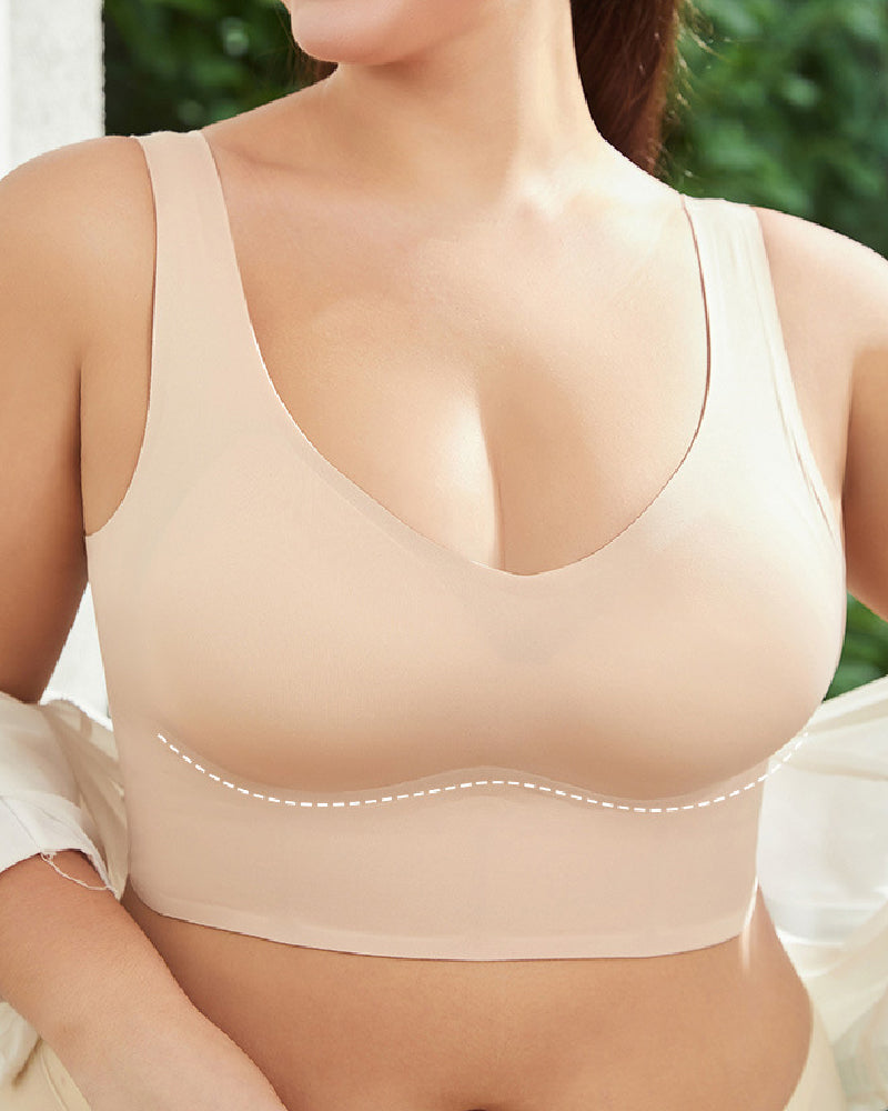 Women's Food Grade-Silicone Deep Cup Seamless Full Coverage Comfort Bras