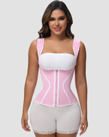 Women's Double Compression Bone Waist Trainer Tummy Control Postpartum Corset Vest