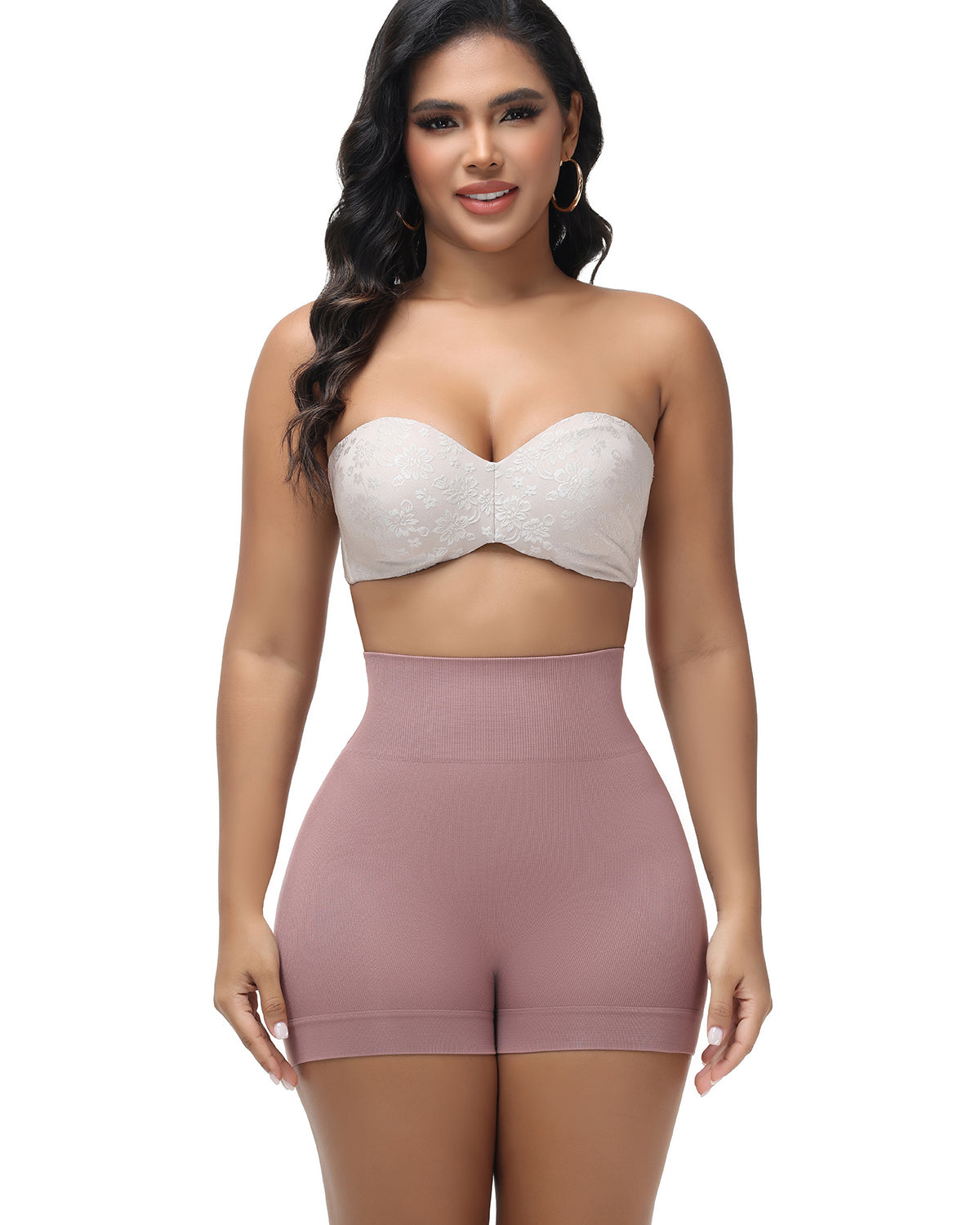 Women's Seamless Butt Lift Sculpting Body Shorts Smooth Anti-Roll Shapewear Shorts
