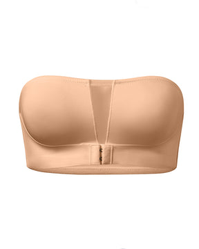 Mesh Splicing Front Buckle Bra Push Up Non-slip Tube Top Wireless Bra