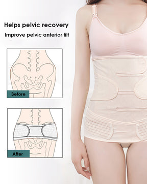 2 in 1 Postpartum Belly Wrap Belt Recovery C Section Elastic Pelvic Support Corset