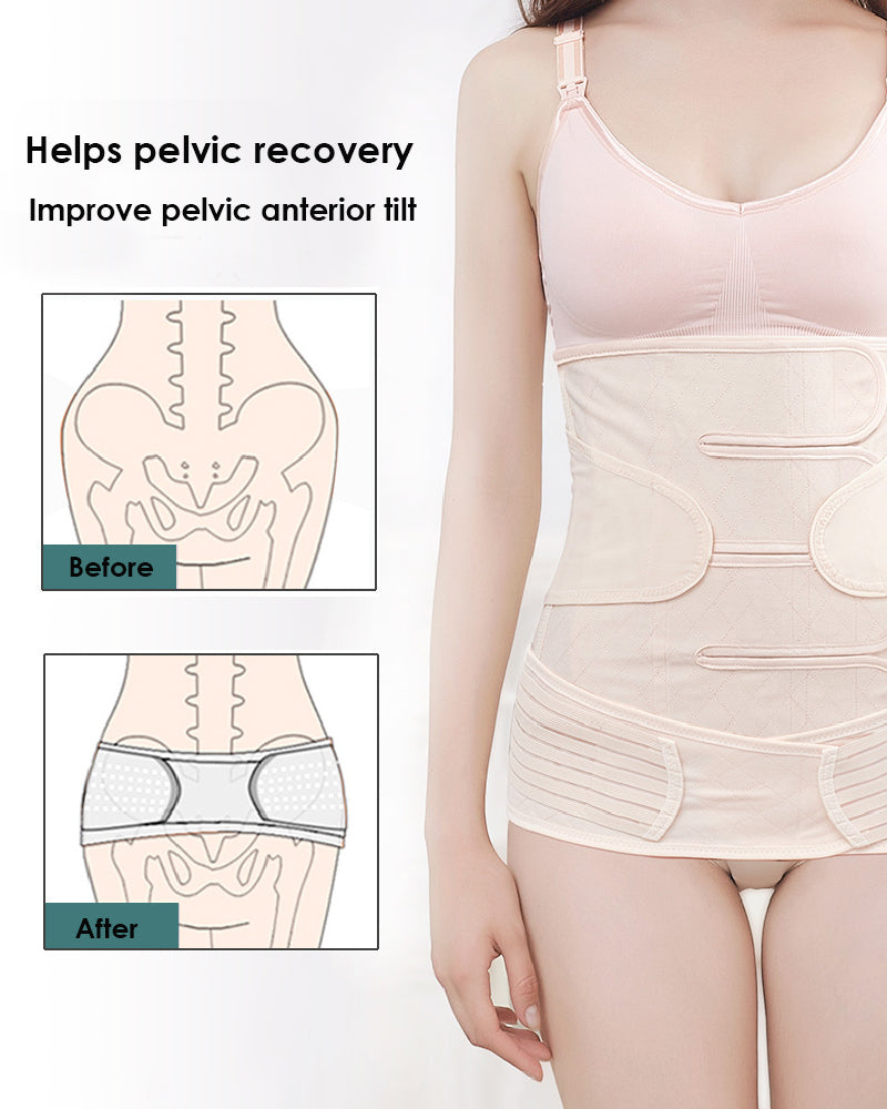 2 in 1 Postpartum Belly Wrap Belt Recovery C Section Elastic Pelvic Support Corset