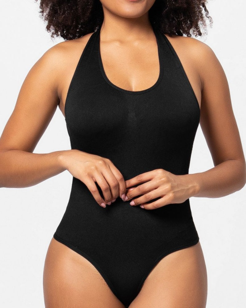 Halter Neck Body-shaping Thong Bodysuit