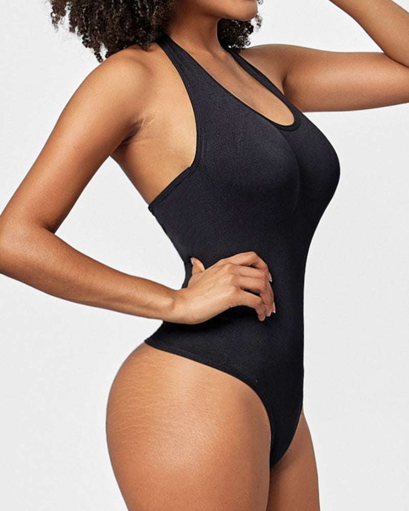 Halter Neck Body-shaping Thong Bodysuit