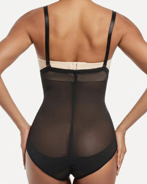 Mesh Cross Tummy Control Shapewear Panties With Removable Straps