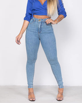 Skinny Jeans High Waist with Double Seams