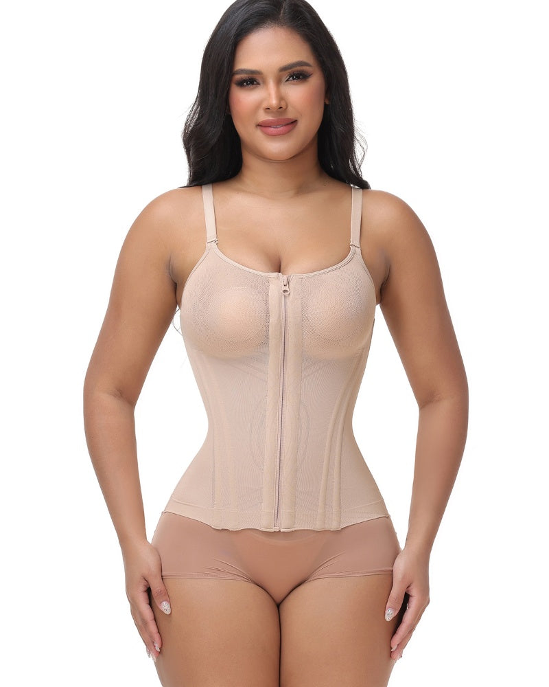 Shapshe® Floral Lace Overbust Waist Trainer Top With Nipple Covers