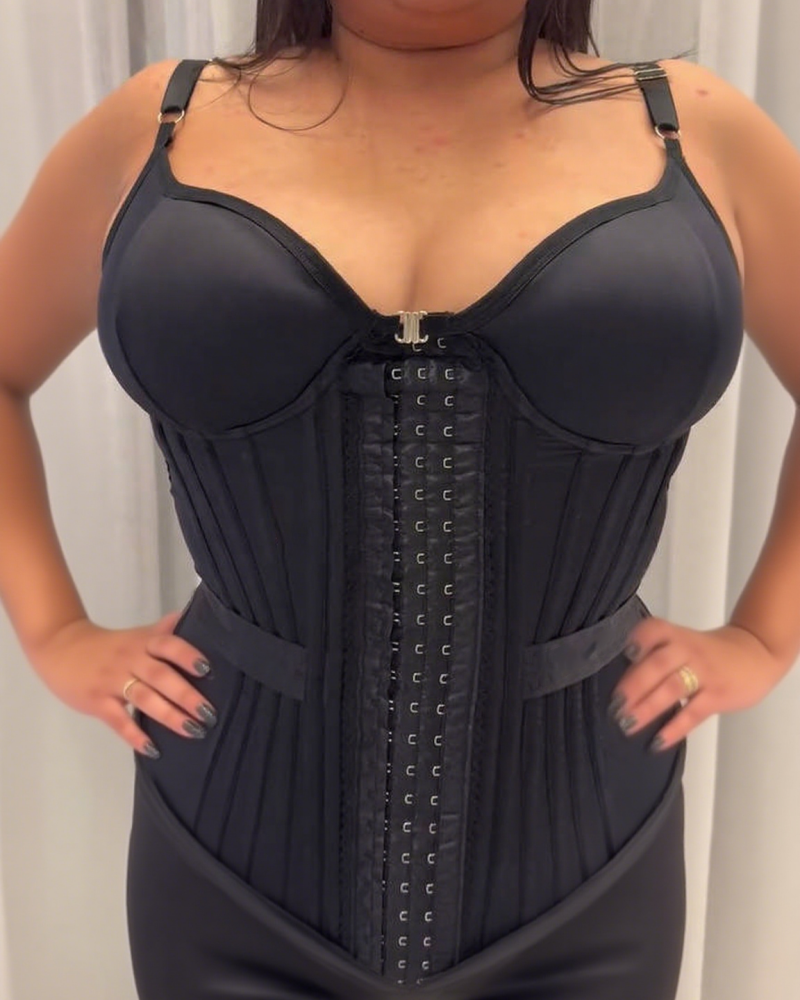 Fajas Colombianas Steel Boned Corset Top With Elastic Band