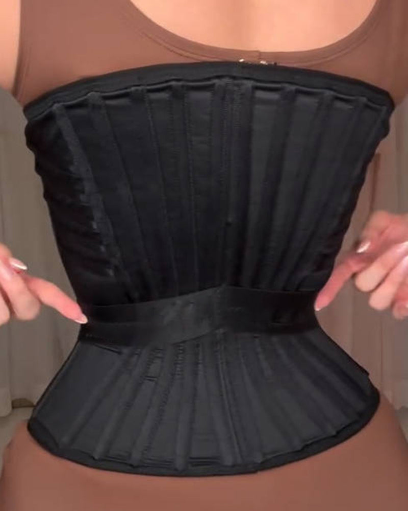 Fajas Colombianas Boned Corset Waist Trainer With Elastic Band