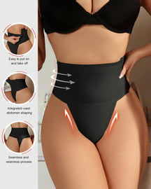 Shapewear Control Panties With Hook And Eye Closure And Thong Design