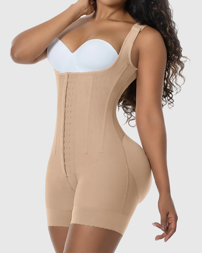 High Compression Open Bust Shapewear With Hook Shaper Slimming Bodysuit  Tummy Control Fajas