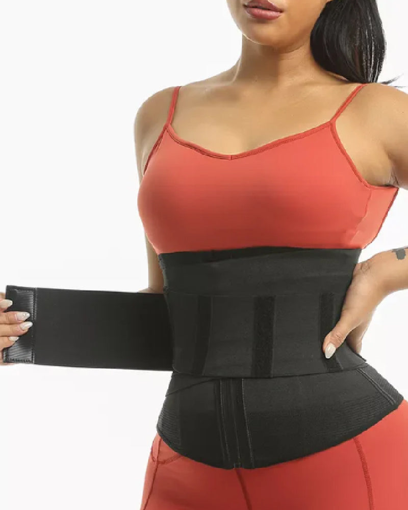 Removable Strap Zip-Up Sports Waist Trainer Shapewear Wrap Belt