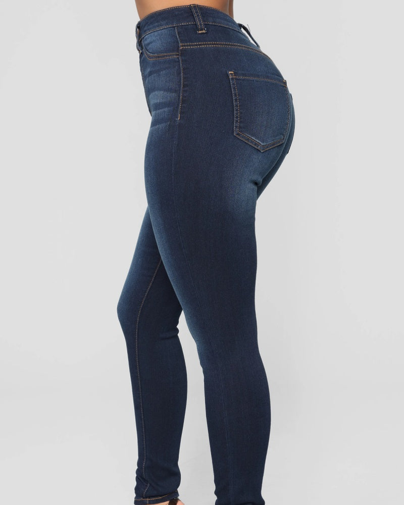 High Waist Elastic Tummy Control and Hip Lift Skinny Jeans