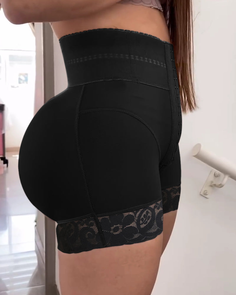 Shapshe® Colombian Girdles Lace Stitching Slimming Shorts Butt Lifter Front Buckle Shaping Panty