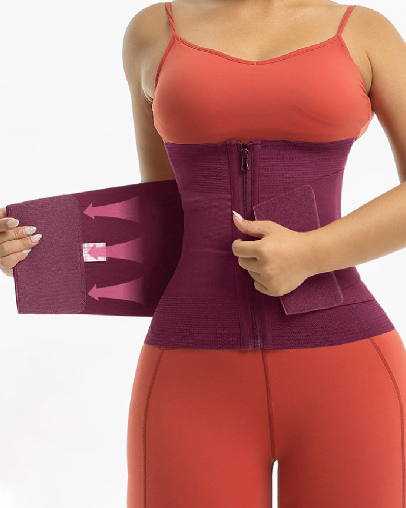 Double Compression Zipper Waist Trainder Corset Girdle