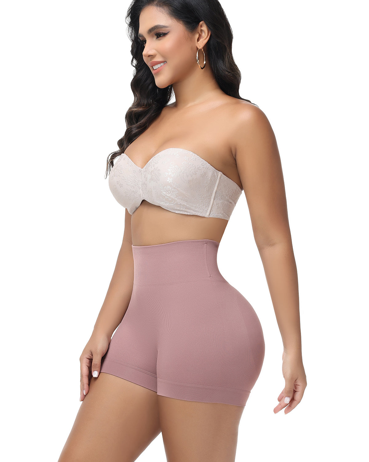 Women's Seamless Butt Lift Sculpting Body Shorts Smooth Anti-Roll Shapewear Shorts