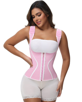 Women's Double Compression Bone Waist Trainer Tummy Control Postpartum Corset Vest