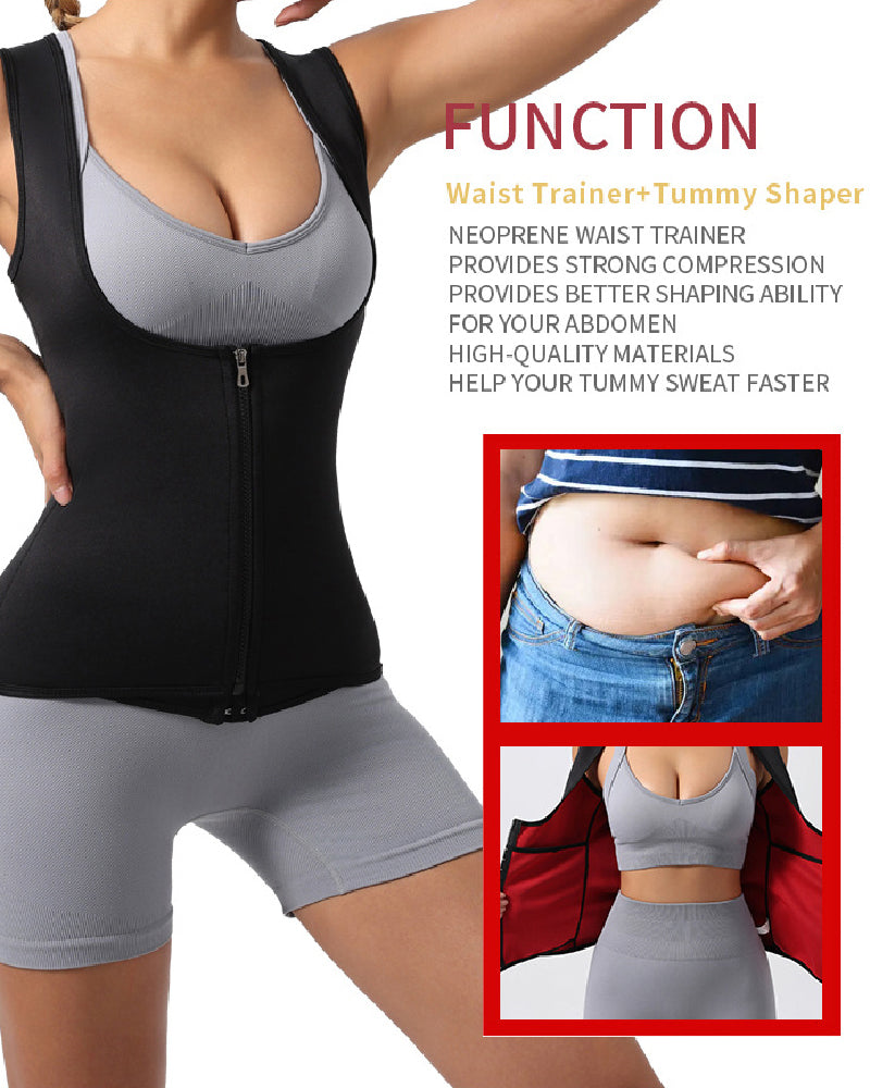 Strong Tummy Control Sports Waist Trainer Vest High Back Sauna Sweat Corset