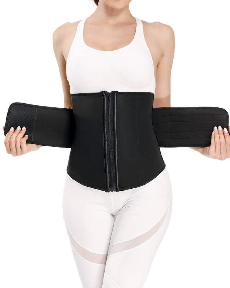 Women's 9 Bones Fat Burner Waist Trainer Back Support Workout Sweat Shapewear Belt