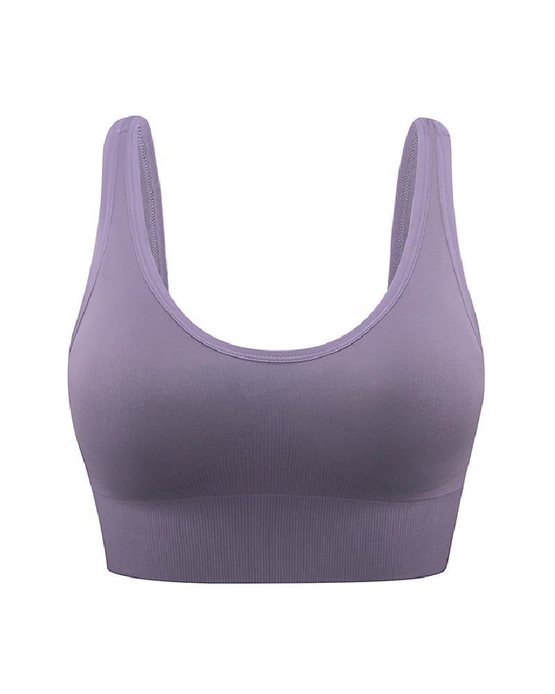 Women's Wireless High Support Adjustable Padded Push Up Crop Tank Top Sports Bra