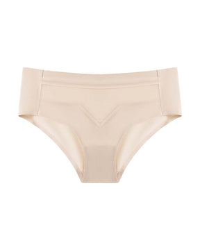 Ropa interior invisible desnuda de seda de hielo de cintura media para mujer, lencería de malla transpirable