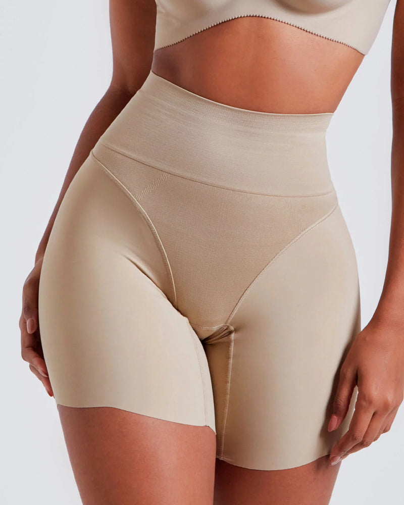 Pantalones cortos moldeadores de cuerpo sin costuras elásticos con levantador de glúteos y control de barriga