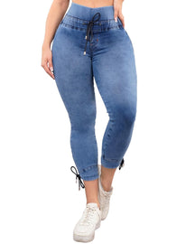 Colombian High Waisted Drawstring Butt Lifting Jeans for Women