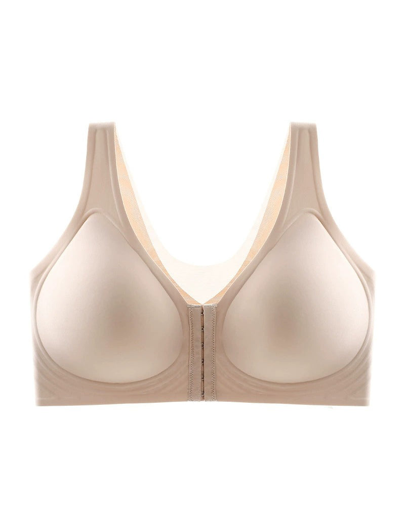 Smooth Front Buckle Large Size Bra Back Support Wireless Anti-sagging Underwear