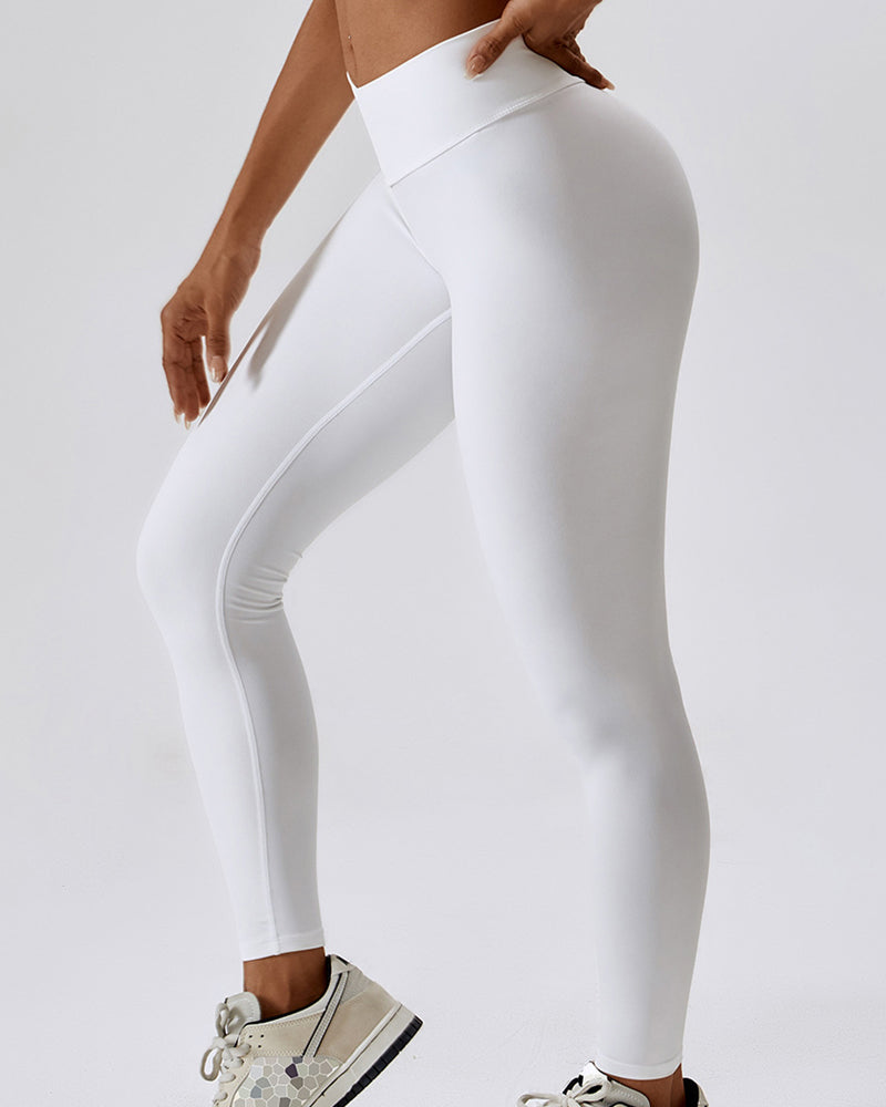 Body Shaping V-Shaped Seam Pleated Leggings Butt Lifting Yoga Pants