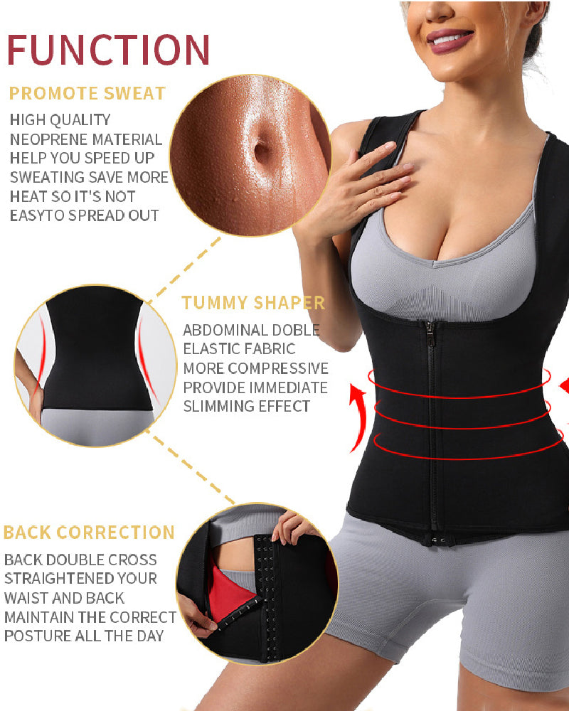 Strong Tummy Control Sports Waist Trainer Vest High Back Sauna Sweat Corset