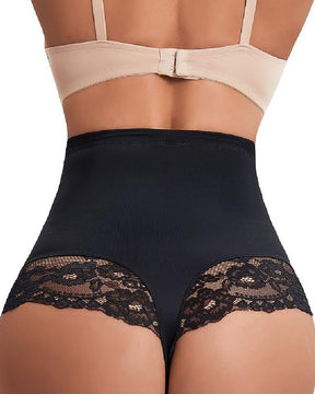 Seamless Lace Tummy Control Shapewear Panties High Waist Compression Thong Underwear