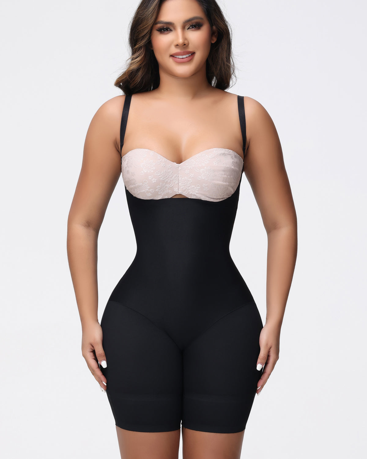 Shapshe® Open Bust Mid Thigh Bodysuit Seamless Sculpting Butt Lifter Shapewear