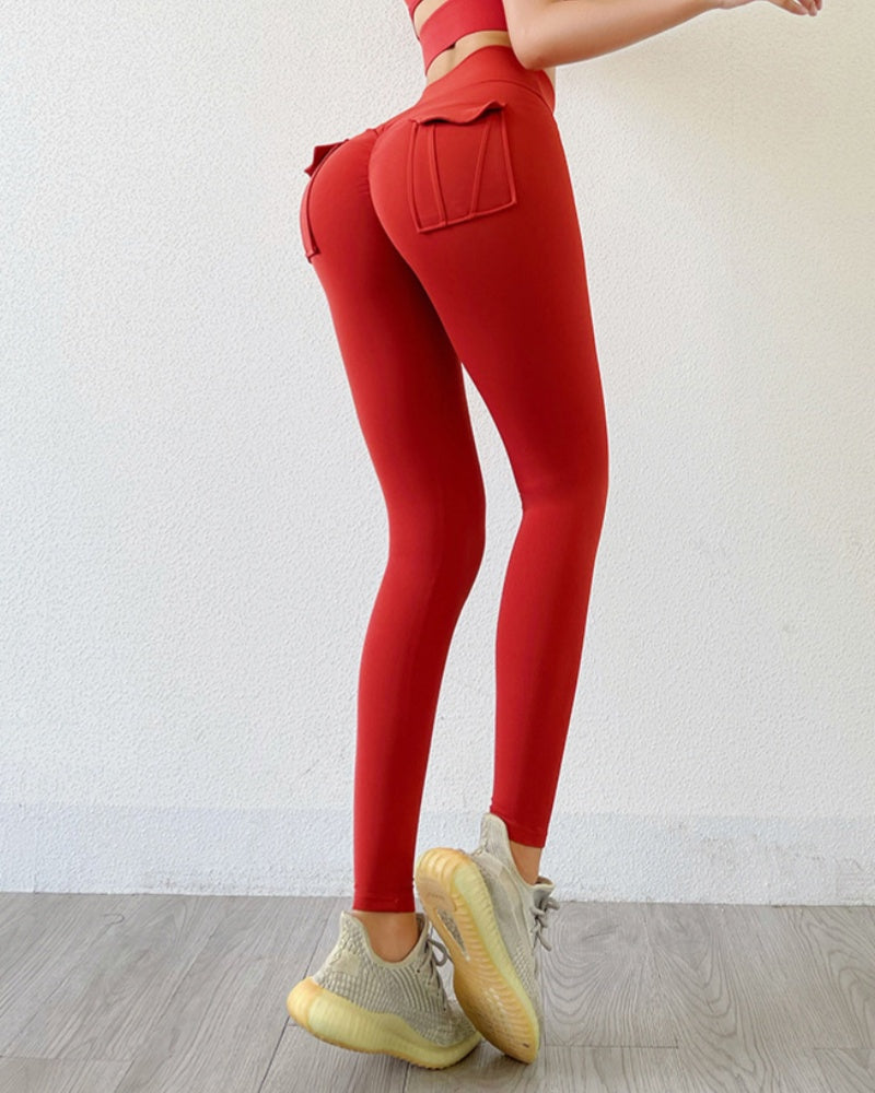 High Waist Hip Lifting Leggings with Pockets