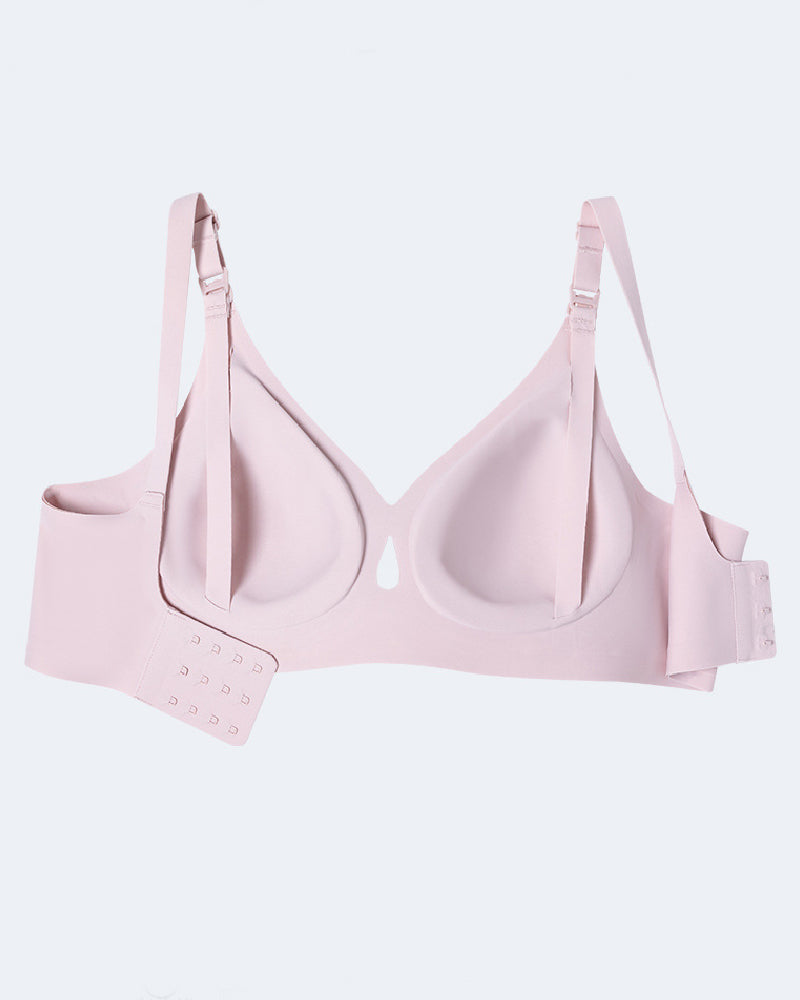 Women's Anti-Sagging Front Buckle Nursing Bra Smooth Wireless Hollow Comfortable Bra