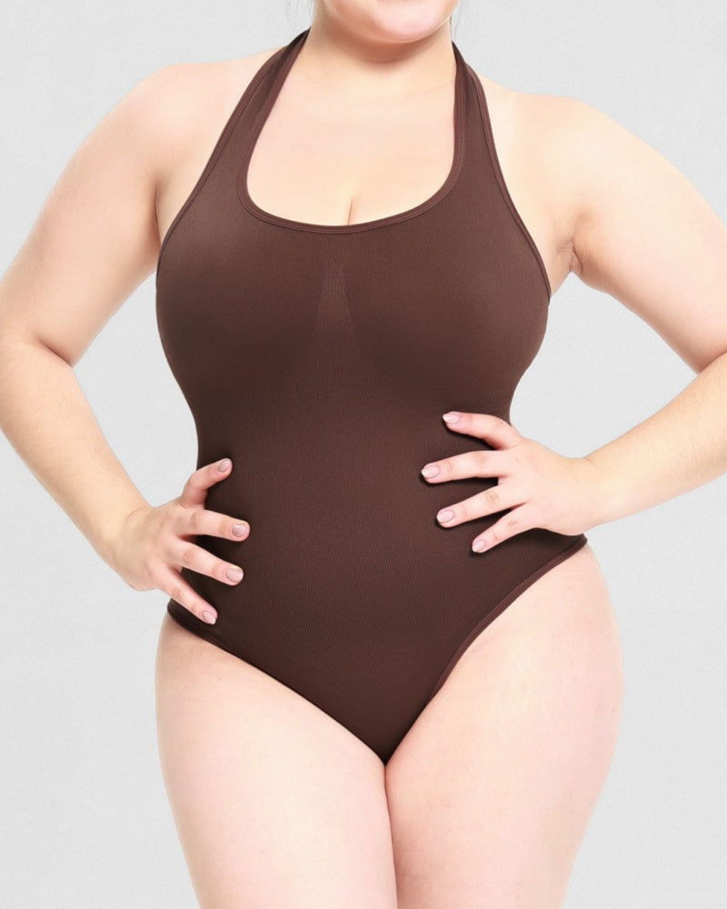 Halter Neck Body-shaping Thong Bodysuit