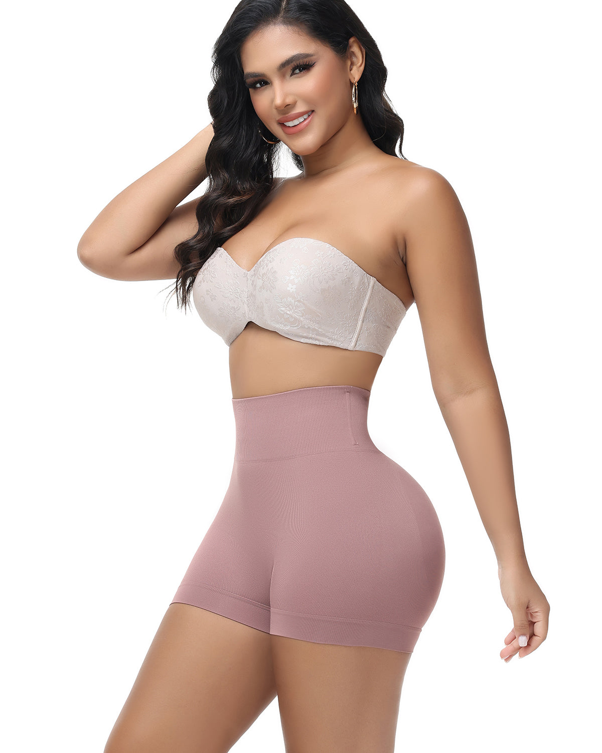 Women's Seamless Butt Lift Sculpting Body Shorts Smooth Anti-Roll Shapewear Shorts