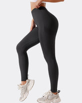 V Wrinkled Waist Hip Lift Nude Sports Yoga Pants