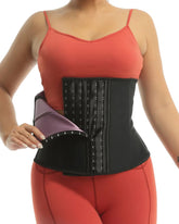 Corset Latex Buckle Waist Trainer Belt Rubber Girdles 6 Hooks