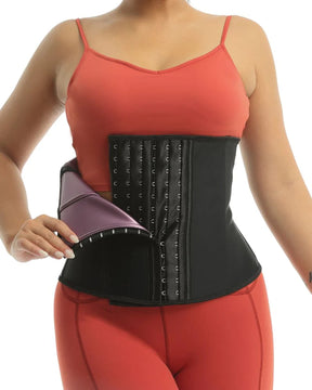 Corset Latex Buckle Waist Trainer Belt Rubber Girdles 6 Hooks