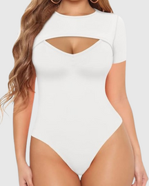 Short Sleeve Round Neck Bodycon Bodysuit